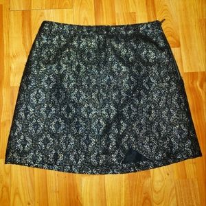 Abercrombie & Fitch Sz 6/Medium Metallic Short Mini Skirt Black Silver Side Zip
